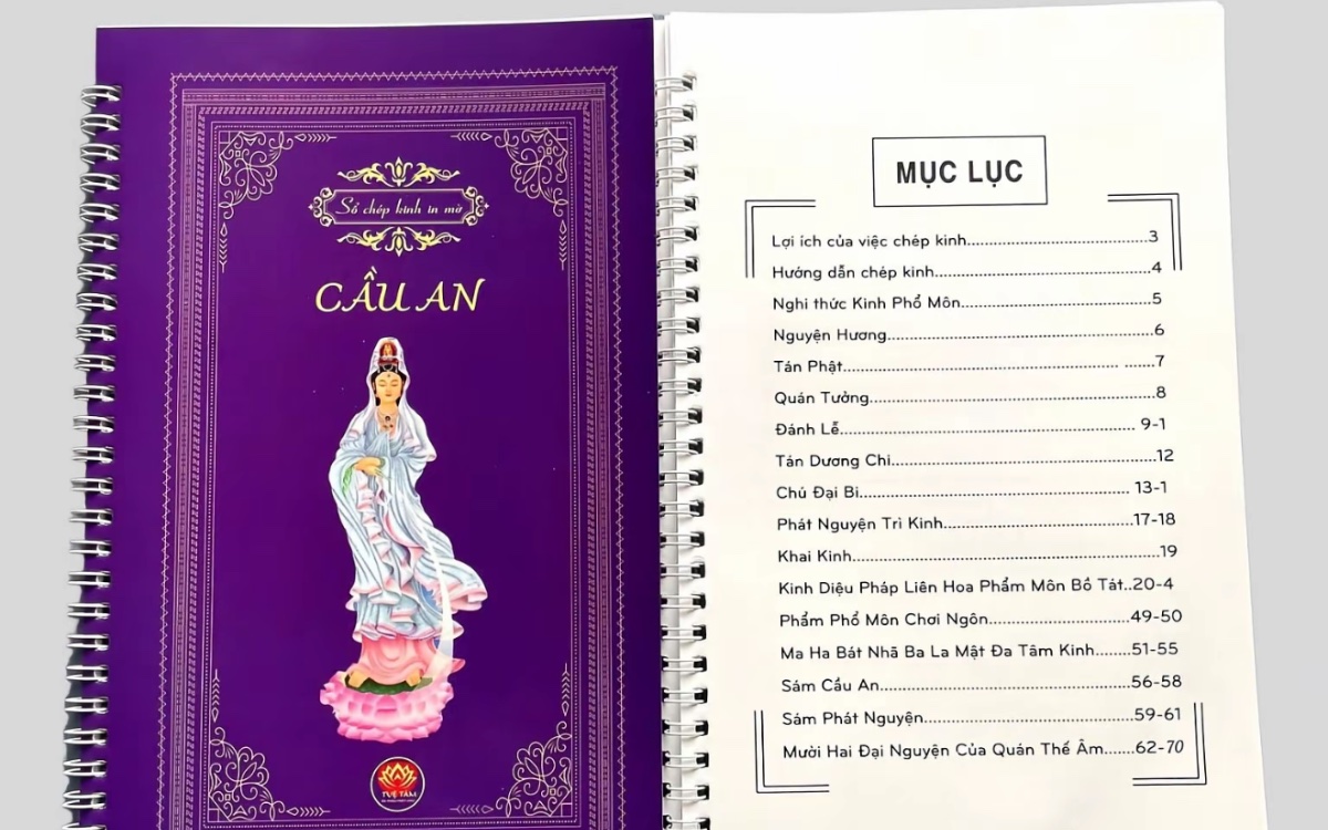 Bộ 6 Sổ Chép Kinh In Mờ Kèm Đầy Đủ Phụ Kiện — ảnh 3